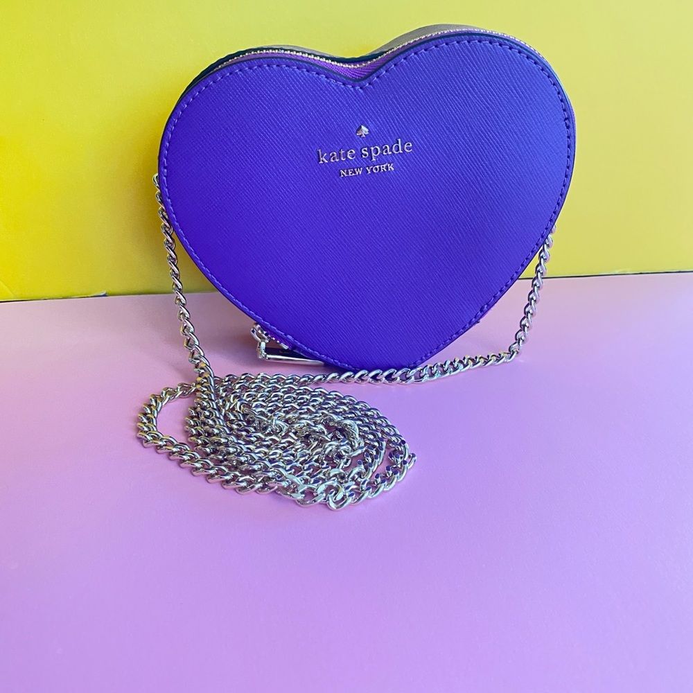 Kate Spade Love Shack Mini Heart Crossbody Bag Purple